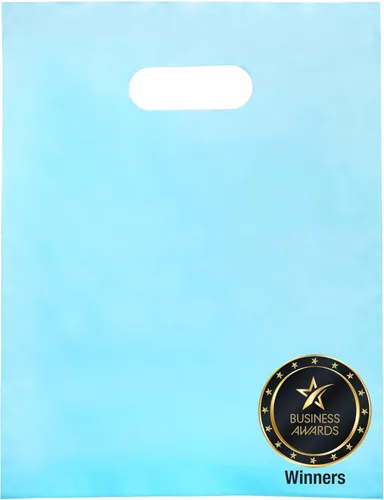 Choice Marts 100 bolsas de mercancía azul pastel para pequeñas empresas, de 1.5 mil, 9 x 12 pulgadas, extragruesas y brillantes, de plástico con