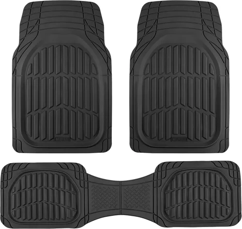 Miniatura 13 de Motor Trend -2 alfombrillas delanteras para el piso del automóvil- Forros de contorno FlexTough negros - Alfombrillas de goma resistentes