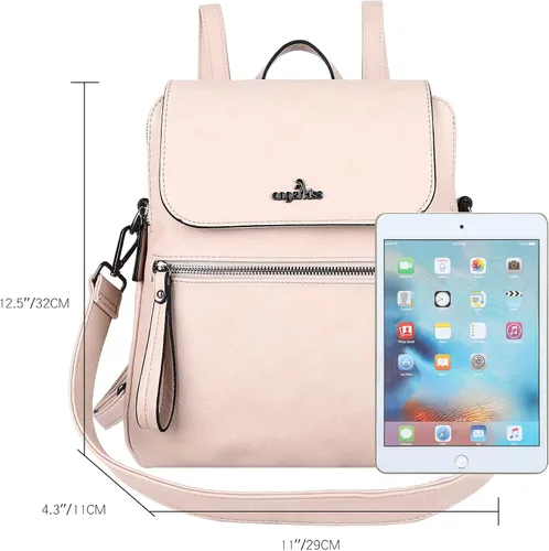 Miniatura 4 de Angel Kiss Backpack Purse for Women Casual Fashion Vegan Leather Shoulder Bag Ladies Zipper Magnetic Flap Backpack