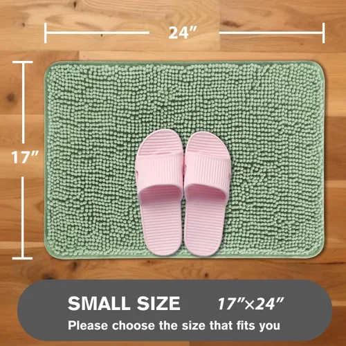 Miniatura 459 de Alfombra de baño pequeña de 12 x 18 pulgadas, lavable y absorbente, antideslizante, alfombra de baño de felpilla gruesa y suave para baño, ducha