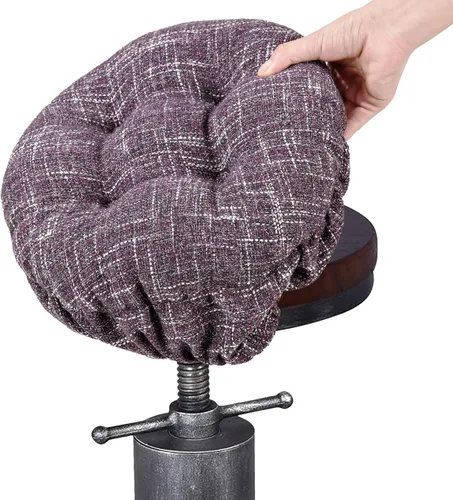 Miniatura 22 de SINOSSO Cojín para taburete de bar moderno de 12 pulgadas de diámetro, diseño entretejido de moda, antideslizante, de silicona, redondo, acolchado