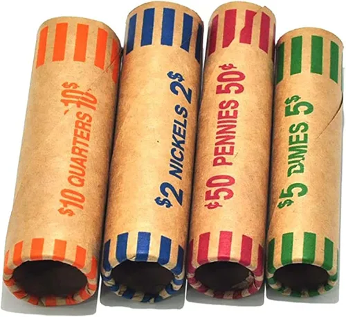 Miniatura 7 de Surtido de rollo preformado de monedas, 25 centavos, 10 centavos, 5 centavos y 1 centavo de dólar
