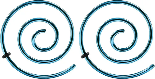 Par de tapones expansores en espiral de acero quirúrgico anodizado azul claro 316L para piercings de joyería de oído estirador de carne pendiente