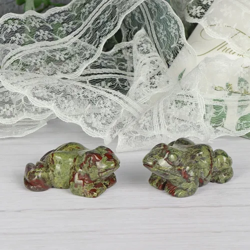 Miniatura 4 de SMQ Rana de cristal de 2 pulgadas, figura de sangre de dragón natural, decoración de estatua tallada a mano, animal de cristal de piedra curativa