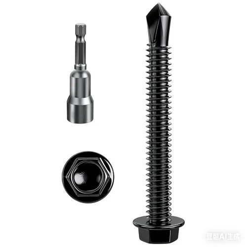 Miniatura 23 de Wensilon (250Pcs) #8×1" Tornillos autoperforantes de cabeza hexagonal con arandela, tornillos de acero inoxidable 410 para chapa metálica, tornillos