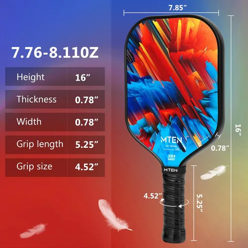 Miniatura 4 de Paletas de pickleball, paletas de pickleball de fibra de carbono, superficie de carbono USAPA, núcleo de fibra de carbono, mango de cuero cómodo
