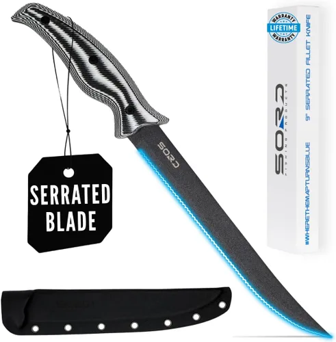Miniatura 10 de SORD Cuchillo de filete – Cuchillos de filete de 5 a 9 pulgadas para peces – Cuchillo afilado para deshuesar – Pesca en agua salada y agua dulce