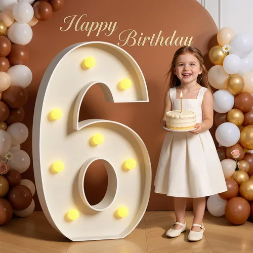 Miniatura 91 de Números de marquesina de 4 pies de alto, 4 pies de alto, números grandes iluminados 0 para 30, 40, 50, 60, decoración de fiesta de cumpleaños