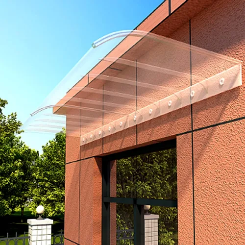 Toldo invisible transparente para puerta delantera, refugio de protección contra la lluvia y la nieve, toldo curvado para ventana, toldo de patio,
