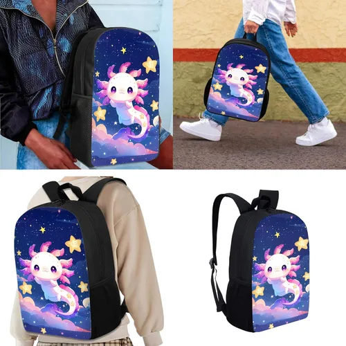 Miniatura 30 de HUGS IDEA Juego de 3 bolsas escolares con aislamiento térmico para el almuerzo, estuche para lápices