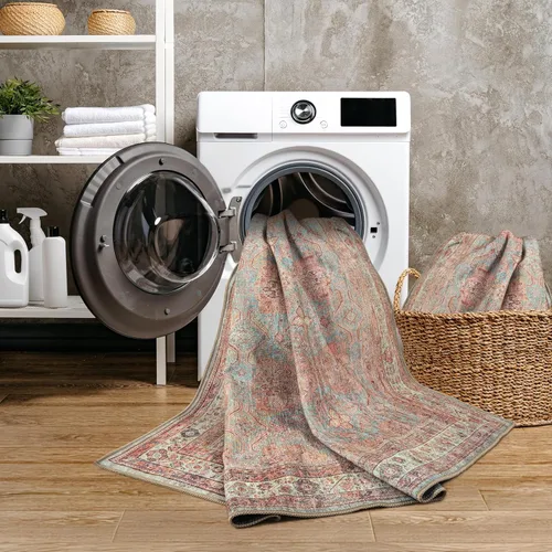 Miniatura 4 de GLN Rugs Traditional Collection - Alfombra de felpilla lavable a máquina, tradicional lavable, antideslizante, alfombra de felpilla de pelo corto