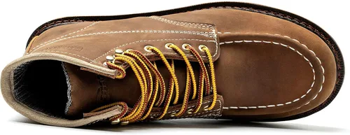 Miniatura 3 de Botas de trabajo para hombre - Botas de trabajo de 6 pulgadas con punta de cuña suave, Botas de trabajo impermeables para hombre Marrón