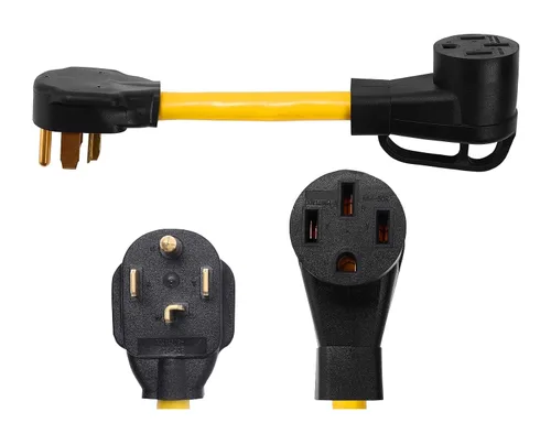 ONETAK NEMA - Adaptador de cable de alimentación 14-30P a 14-50R, enchufe de 4 clavijas de 30 amperios a receptáculo hembra de 4 clavijas de 50