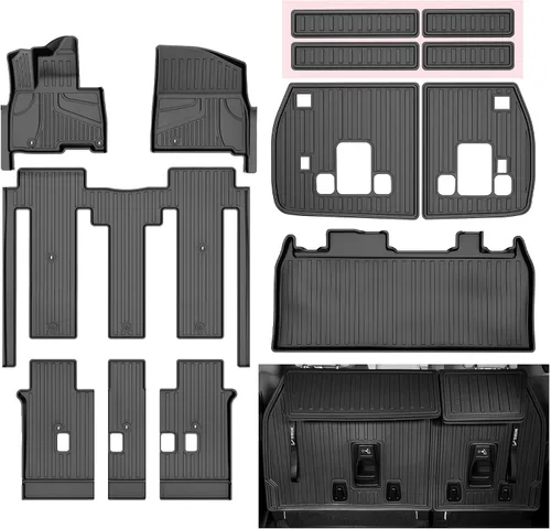 Miniatura 25 de Tapete de carga compatible con Kia Sorento 2021-2025 2026 Tapete de maletero con tapete para respaldo de asiento, TPE para todo tipo de clima