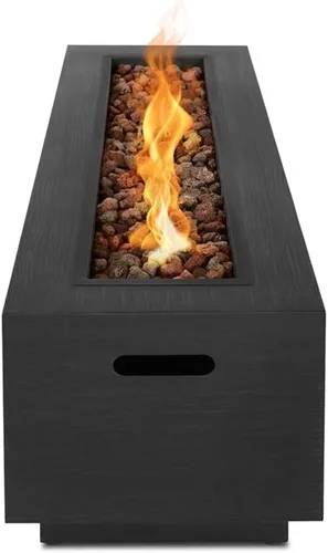 Miniatura 7 de Home - Juego cuadrado de 2 piezas con fogata de propano de acero y cubierta para tanque en color gris