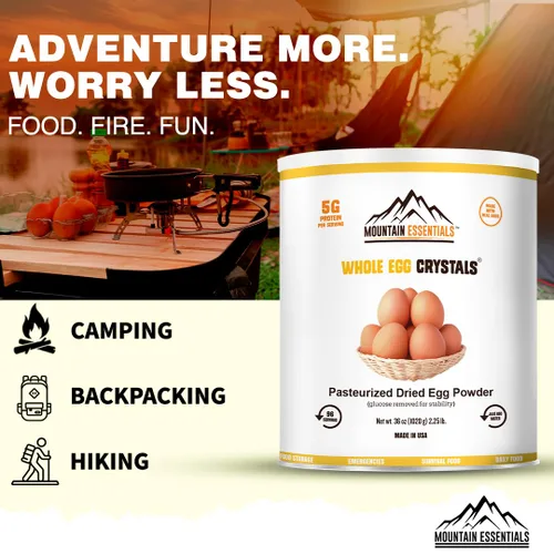 Miniatura 4 de Mountain Essentials Cristales de huevo en polvo enteros deshidratados hechos de ingredientes totalmente naturales Almacenamiento a largo plazo