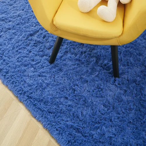Miniatura 5 de Foxmas - Alfombra para centro de habitación, esponjosa y ultrasuave, para dormitorio, habitación de los niños, habitación del bebé, afelpada, Azul