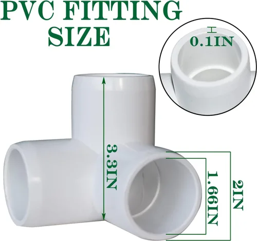 Miniatura 2 de Paquete de 8 accesorios de PVC de 1-1/4”, accesorios de codo de 3 vías para muebles de alta resistencia, accesorios de codo lateral de PVC de 3 vías