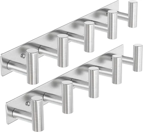 Miniatura 12 de VAEHOLD Ganchos de Pared para Abrigos Montados en Pared, Perchero con 6 Ganchos Dobles para Colgar Toalla Sombrero Abrigo Bata Bolsa Llave para Baño