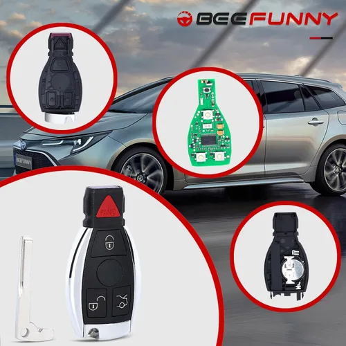 Miniatura 2 de Beefunny 315MHz Llave de Reemplazo Inteligente con 4 Botones 3+1 para Control Remoto de Mercedes-Benz Compatible con NEC & BGA 2000-2014, 705 Moto