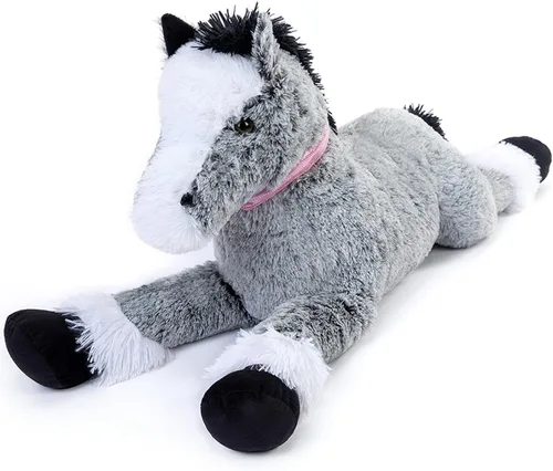 Miniatura 8 de Tezituor Juguete de Animal de Caballo de Peluche Grande, Almohada de Peluche de Caballo Realista Grande de 35 Pulgadas, Juguetes de Poni Marrón