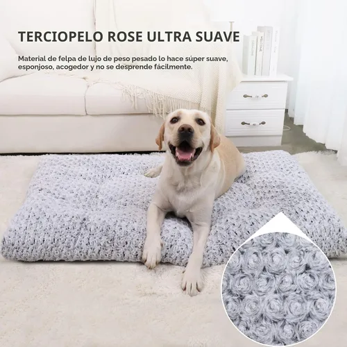 Miniatura 2 de KSIIA Cama lavable para perro, cama de lujo para perros, cómoda almohadilla antideslizante para mascotas, para razas de perros grandes, jumbo, Gris