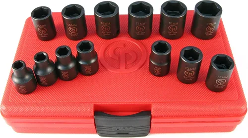 Miniatura 21 de Chicago Pneumatic SS814D - Unidad cuadrada de 1 pulgada, métrica profunda, 6 puntos, juego de llaves de impacto (4 piezas)