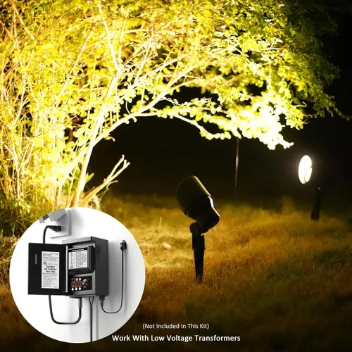 Miniatura 7 de Malibu 8301-9604-08 - Focos de bajo voltaje, iluminación de paisaje al aire libre, 20 W, 145 lúmenes, luz de inundación halógena 2800 K con pico