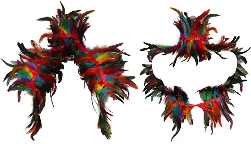 Miniatura 2 de Arnés de plumas para mujer, chal punk, victoriano, real, natural, de plumas, chal de carnaval, disfraz de baile gótico