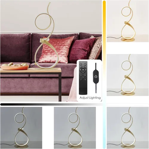 Miniatura 3 de Lámparas de mesa LED de 21 pulgadas, 20W, 2700 lm, modernas, con control táctil de 3 colores, regulables, para sala de estar, dormitorio (dorado)