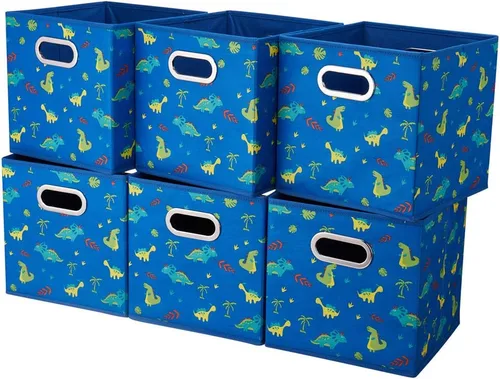 Miniatura 19 de Contenedores de almacenamiento de cubo plegable Cajas de almacenamiento de tela con inserciones de chevron Cajas de almacenamiento de tela plegables