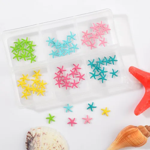 Miniatura 7 de 60 dijes de uñas de estrella de mar, aleación de verano, 3D, para decoración de uñas temática de playa, arte de uñas y fabricación de joyas