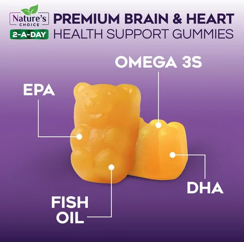 Miniatura 3 de Gomitas de aceite de pescado Omega 3 – Gomitas Omega3 de triple fuerza – Ácidos grasos DHA y EPA para la salud del corazón, apoyo articular