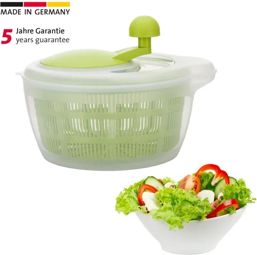Miniatura 2 de Westmark Germany Centrifugador de ensaladas fácil de usar para secar las verduras y mejorar el sabor de los condimentos, de 10 pulgadas Green/Clear