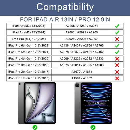 Miniatura 2 de Funda Soke para iPad Air de 13 pulgadas (M3/M2) 2025/2024, iPad Pro 12.9 2022 2021 (6ª 5ª generación)