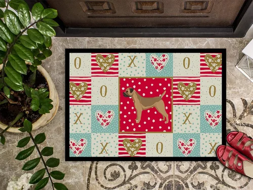 Miniatura 3 de Caroline's Treasures CK5913JMAT Border Terrier Love - Tapete para puerta delantera, 24 x 36 pulgadas, para interiores y exteriores, para entrada