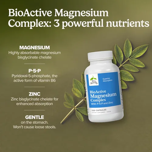 Miniatura 3 de Terry Naturally Complejo de magnesio BioActive - Apoyo a la salud ósea y cardíaca - Suplemento con vitamina B6, zinc y magnesio - Suplemento