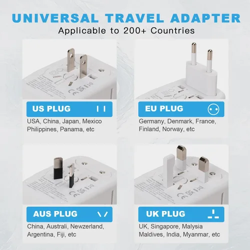 Miniatura 6 de HAPOW Adaptador de Viaje Universal, Adaptador de Corriente Internacional PD20W, 2 USB-C y 2 USB-A Cargador de Viaje de Carga Rápida, Adaptador