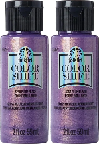 Miniatura 31 de FolkArt Pintura de cambio de color, 2 onzas, Plum Flash 2 Fl Oz Flash de ciruela
