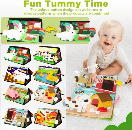 Miniatura 7 de URMYWO Tummy Time Toys - Black and White High Contrast Baby Toy for Newborn - Baby Visual Stimulation Mirror - Montessori Sensory Crinkle Toy for