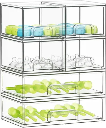 Miniatura 7 de SpaceAid Organizador de almacenamiento de botellas para bebé, contenedor organizador de estación de botellas de acrílico, cajones transparentes