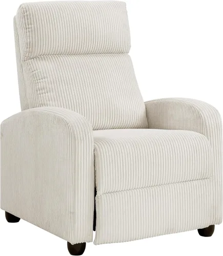 Miniatura 10 de Lexicon Sillón Reclinable de Pana con Respaldo Abatible, Silla de Brazo Reclinable con Respaldo de Empuje, Marco de Madera Maciza y Base de Metal