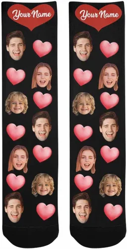 Miniatura 150 de Artsadd Calcetines personalizados para mujeres y hombres, amantes de los perros y gatos, regalos divertidos unisex personalizados