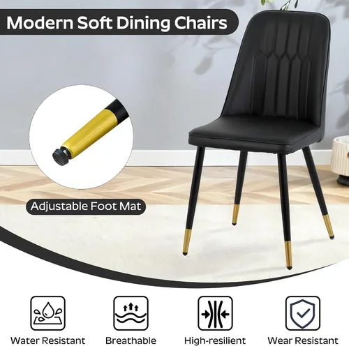 Miniatura 7 de RGZ Juego de mesa de comedor redonda negra de mediados de siglo para 2, mesa de cocina pequeña de madera circular de 36 pulgadas y 2 sillas