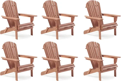 Miniatura 28 de Silla Adirondack plegable de madera de gran tamaño con respaldo y tabla de asiento premontados, silla de descanso para patio al aire libre, jardín