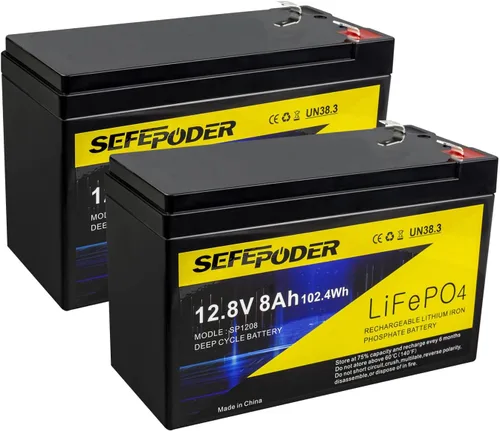 Miniatura 10 de SEFEPODER Paquete de 2 baterías LiFePO4 de ciclo profundo de 12 V 15 Ah, batería recargable de más de 2000 ciclos para scooter, iluminación, Power