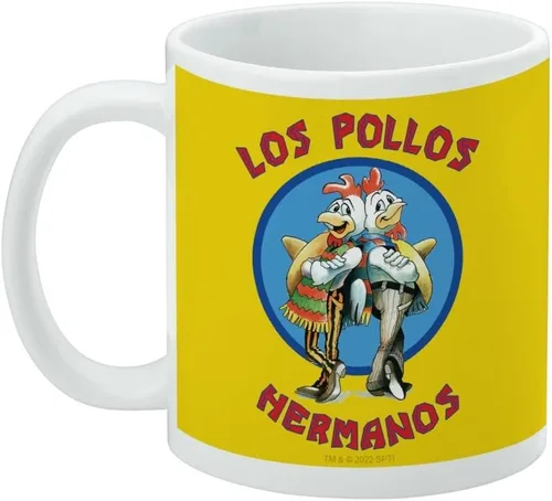Miniatura 3 de Breaking Bad Los Pollos Hermanos - Taza de café de cerámica, tazas de regalo novedosas para café, té y bebidas calientes, 11 onzas, color blanco