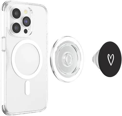 Miniatura 3 de PopSockets MagSafe PopGrip de corazón blanco para iPhone