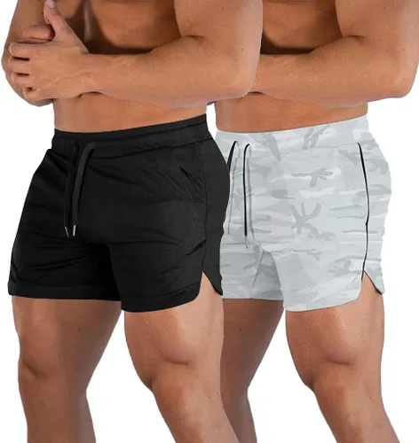 Miniatura 11 de FLYFIREFLY Pantalones cortos de entrenamiento de gimnasio para hombre, ligeros, atléticos, pantalones cortos para entrenamiento de culturismo