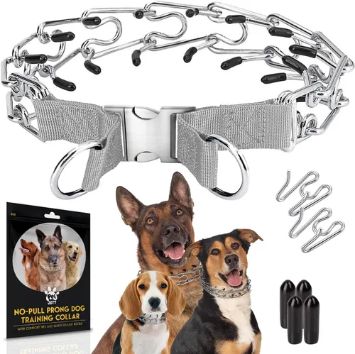 Miniatura 9 de PetJett Collar de Púas para Perros - Collar de Entrenamiento Ajustable para Perros Collar de Ahogo para Perros Collar de Pellizco para Perro, Negro